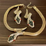 1 conjunto medieval pesado cobra em forma de moda colar brincos jóias