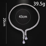 Venda quente gota de água multifuncional luxo zircão colar feminino na europa e américa