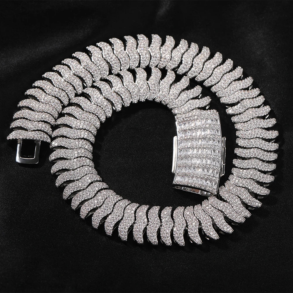 THE BLING KING 21mm Milípede Cuban Link Pulseira Colar Micro Pavimentado Ziconia Cúbica Pesada Miami Corrente Cubana HipHop Jóias