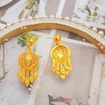 Conjunto de joias banhadas a ouro 24K Dubai Conjunto de colar de casamento para banquete feminino africano