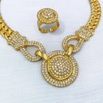 Dubai 18K banhado a ouro conjunto de jóias para mulheres, design clássico, colares, brincos, braceletes, anel, conjunto completo de jóias, tendências, 4pcs