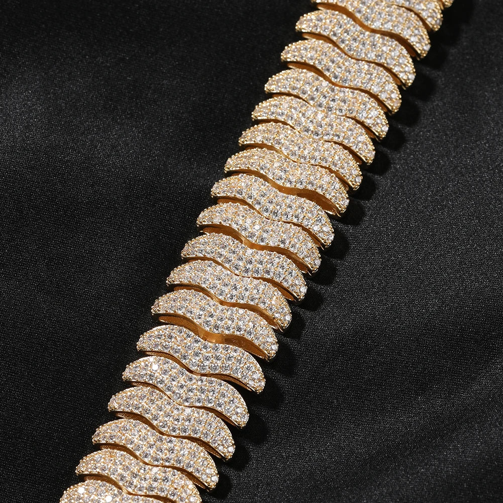 THE BLING KING 21mm Milípede Cuban Link Pulseira Colar Micro Pavimentado Ziconia Cúbica Pesada Miami Corrente Cubana HipHop Jóias