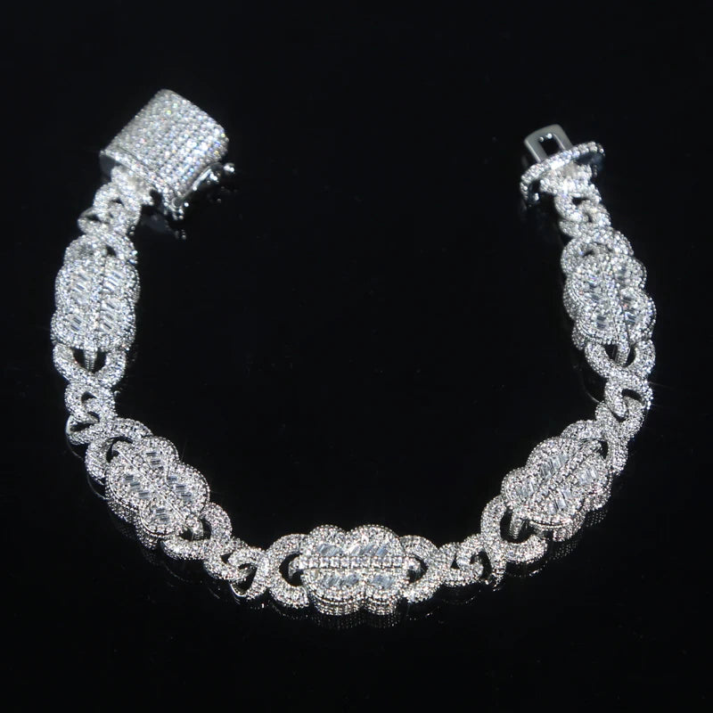 Iced out bling masculino menino jóias 2023 novo design infinito dólar dinheiro cubano link corrente hip hop conjunto de jóias pulseira colar