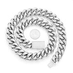 12/14/18/20/22mm grande pesado sólido aço inoxidável cubano miami link corrente colares para homens hip hop bling gelado para fora rapper jóias