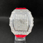 Relógio Cravejado com Pulseira de Borracha