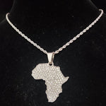 Masculino feminino hip hop gelado bling mapa da áfrica pingente colar com 13mm corrente cubana hiphop colares moda charme jóias