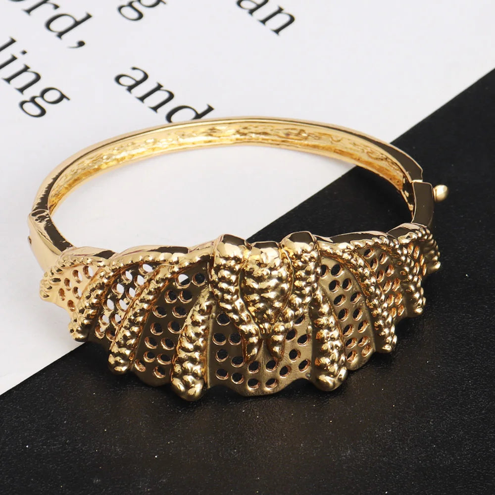 Dubai oco para fora 4 pçs conjunto de jóias para mulheres luxo áfrica sereia cauda padrão brincos colar pulseira anel para festa de casamento