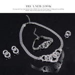 Moda feminina exagerada conjunto de cinco anéis requintado hip hop colar brincos anel pulseira jóias aniversário presente