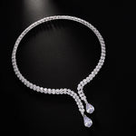 Venda quente gota de água multifuncional luxo zircão colar feminino na europa e américa