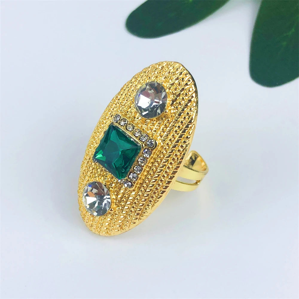 Dubai ouro cor conjunto de jóias para mulheres alta qualidade 18k banhado a ouro opala jóias colar brinco anel pulseira 4 pçs conjunto jóias