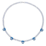 Colar gelado Bling Iceman para homens e mulheres, corrente de tênis, charme de expressão de esmalte azul, jóias Hip Hop, 5mm, CZ, moda, novo, 2024