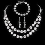 4 peças moda feminina cobre incrustado diamante garra corrente cone colar brincos pulseira conjunto festa de casamento presente festival