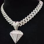 Masculino feminino hip hop cônico pingente colar com 14mm corrente cubana hiphop gelado pingentes colares moda punk jóias presentes