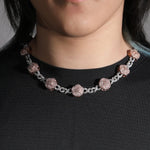 THE BLING KING Rose Flower Infinity Link Chain Colar Prong Configuração 5A Zircônia Cúbica Gargantilha HipHop Moda Jóias