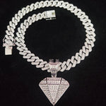 Masculino feminino hip hop cônico pingente colar com 14mm corrente cubana hiphop gelado pingentes colares moda punk jóias presentes