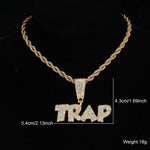 Pingentes com letras geladas Hip Hop, Corrente Cubana, AAA + Colares de Strass para homens e mulheres, Joias Rapper, 13mm