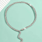 Moda menina sexy cobra twistable colar para mulheres personalizado espumante zircão diy corrente osso pulseira pulseiras