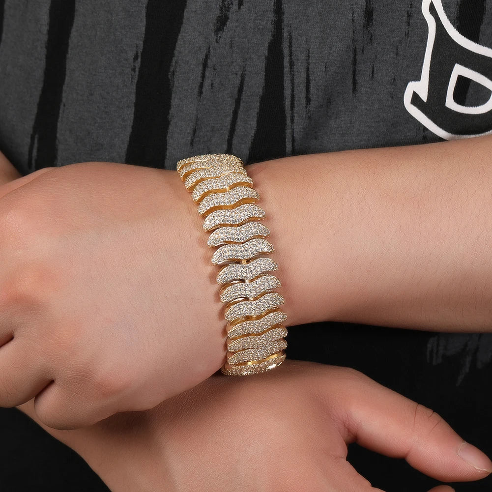 THE BLING KING 21mm Milípede Cuban Link Pulseira Colar Micro Pavimentado Ziconia Cúbica Pesada Miami Corrente Cubana HipHop Jóias