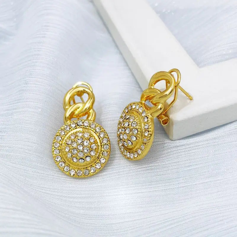 Dubai 18K banhado a ouro conjunto de jóias para mulheres, design clássico, colares, brincos, braceletes, anel, conjunto completo de jóias, tendências, 4pcs