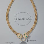 Hip hop cristal duplo leopardo cabeça pingente com dupla corrente cubana colar moda pantera jóias para homens mulheres festa wear