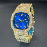 Relógio Brilhante com Fundo Azul