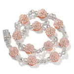 THE BLING KING Rose Flower Infinity Link Chain Colar Prong Configuração 5A Zircônia Cúbica Gargantilha HipHop Moda Jóias