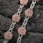 THE BLING KING Rose Flower Infinity Link Chain Colar Prong Configuração 5A Zircônia Cúbica Gargantilha HipHop Moda Jóias