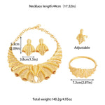 Dubai oco para fora 4 pçs conjunto de jóias para mulheres luxo áfrica sereia cauda padrão brincos colar pulseira anel para festa de casamento