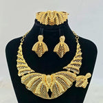 Dubai oco para fora 4 pçs conjunto de jóias para mulheres luxo áfrica sereia cauda padrão brincos colar pulseira anel para festa de casamento