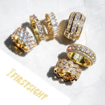 Novo ouro prata cor retângulo zircão anéis gelado retângulo cz charme zircônia cúbica moda masculina anéis hip hop jóias