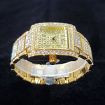 Novo relógio de diamante de luxo para homens moda gelo fora retângulo relógio de pulso bling estilo hip hop jóias relogio masculino dropshipping