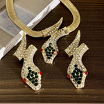 1 conjunto medieval pesado cobra em forma de moda colar brincos jóias