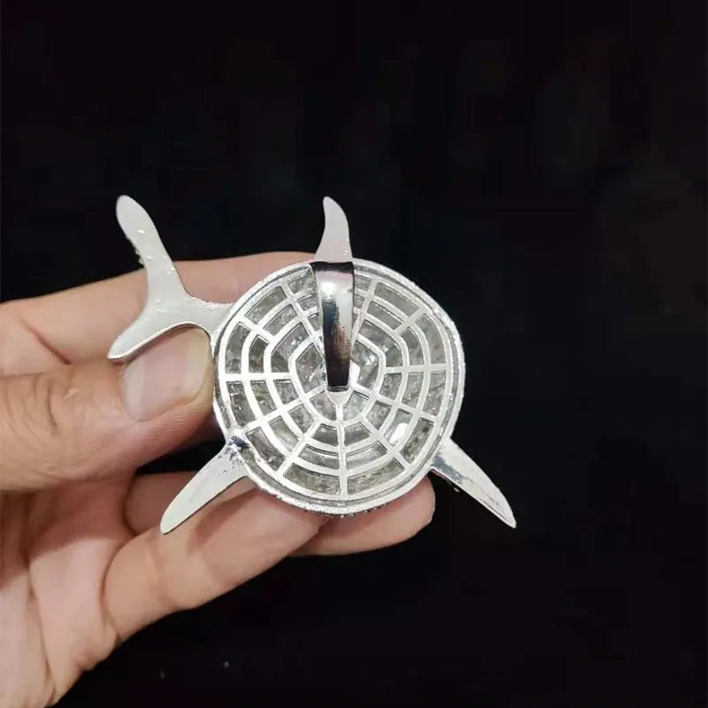 Colar com pingente de tubarão, tamanho grande, para homens, hip hop, joias brilhantes com cristal gelado, corrente cubana miami, joias da moda