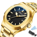 Relógio Executivo Dourado Luxuoso