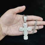 Hip Hop Praça Cruz Colar de Pingente para Homens e Mulheres, 13mm Corrente Cubana, Iced Out Bling Colares, Moda Charme Jóias, Novo