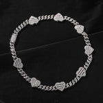 Uwin 10mm corrente cubana com coração baguette completo gelado zircão cúbico moda luxuosa gargantilha hiphop joias