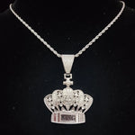 Masculino feminino hip hop coroa pingente colar com 13mm corrente cubana hiphop gelado bling colares moda jóias presentes